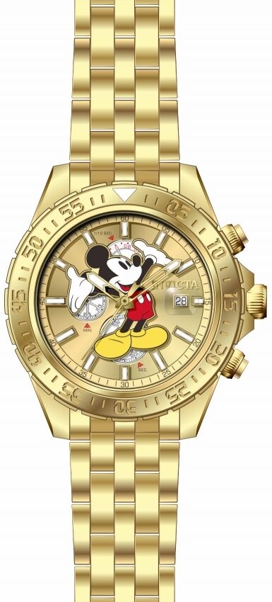 Invicta Disney Limited Edition Alarm Chronograph Gold Dial Men's Watch #27376 - Watches of America