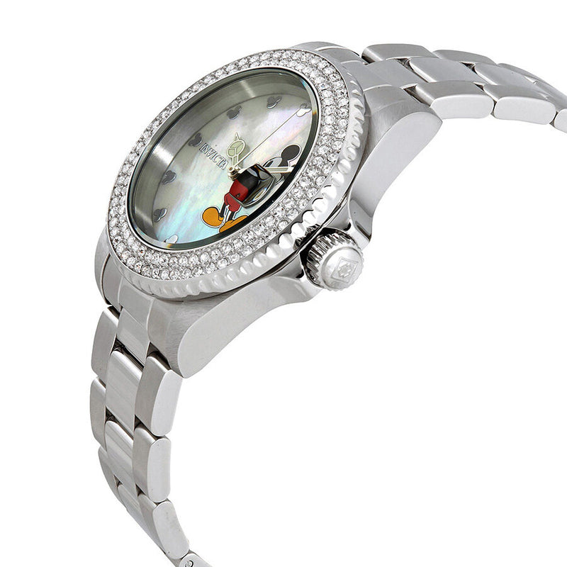 Invicta Disney Limited Edition Crystal White Mother of Pearl Dial Ladies Watch #26238 - Watches of America #2