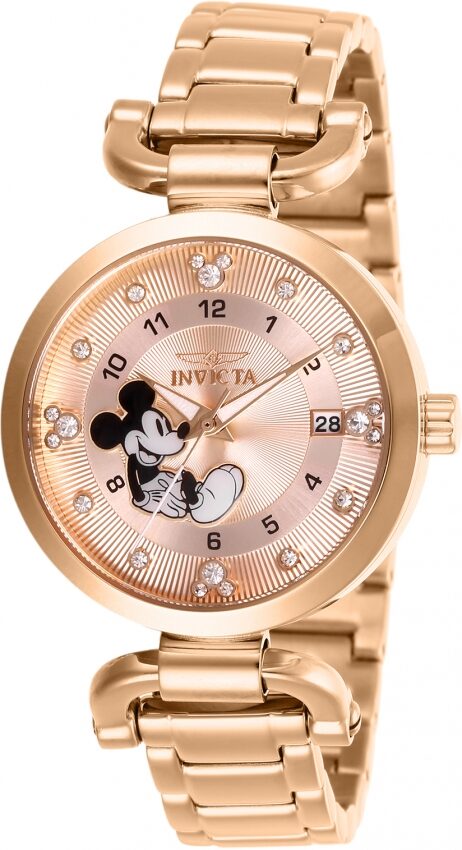 Invicta Disney Limited Edition Mickey Mouse Crystal Gold Dial Ladies Watch #27292 - Watches of America