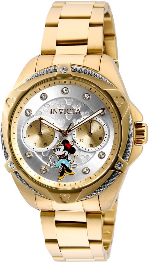 Invicta Disney Limited Edition Minnie Mouse Quartz Crystal Silver Dial Ladies Watch #32438 - Watches of America