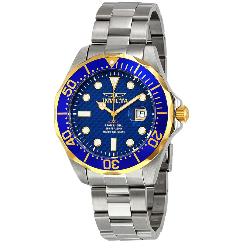 Invicta Grand Diver Blue Carbon Fiber Dial Men's Watch #12566 - Watches of America