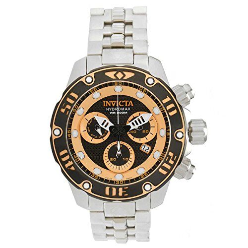 Invicta Hydromax Chronograph Black and Yellow Dial Stainless Steel Men's Watch #19014 - Watches of America