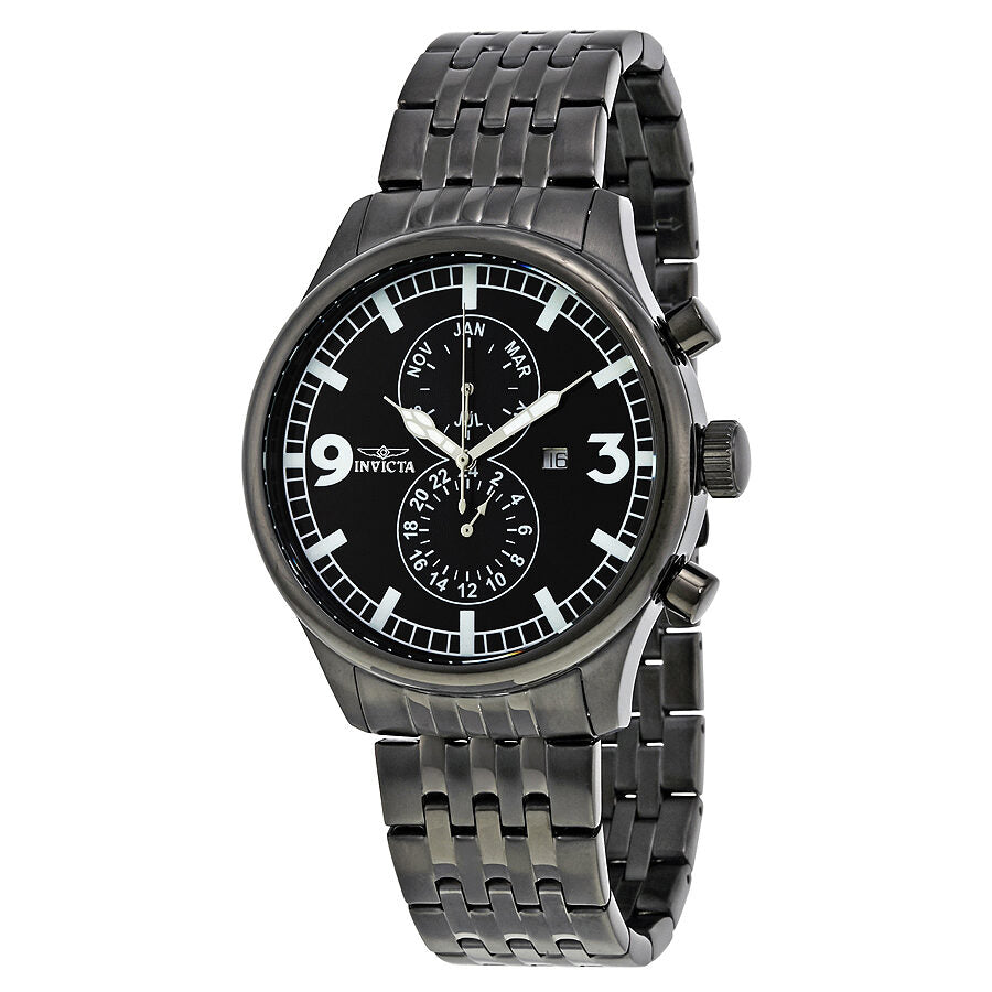 Invicta II Black Ion Plated Stainless Steel Men's Watch #0367 - Watches of America