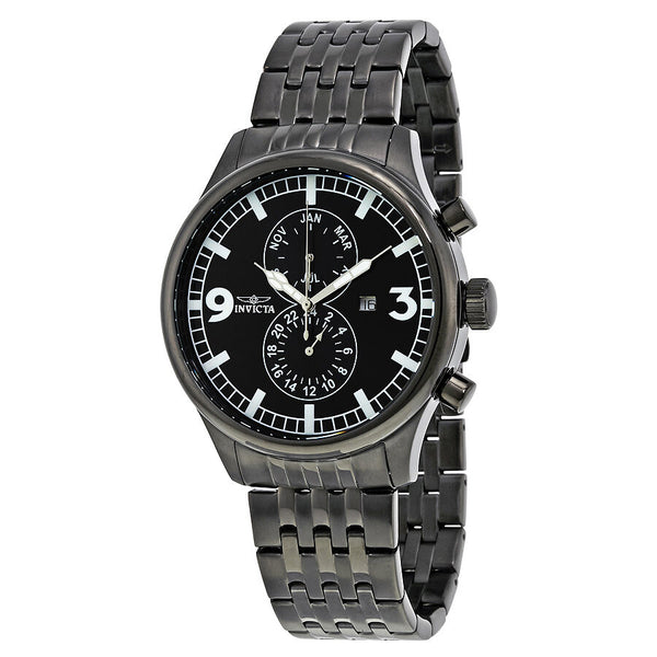Invicta II Black Ion Plated Stainless Steel Men's Watch #0367 - Watches of America