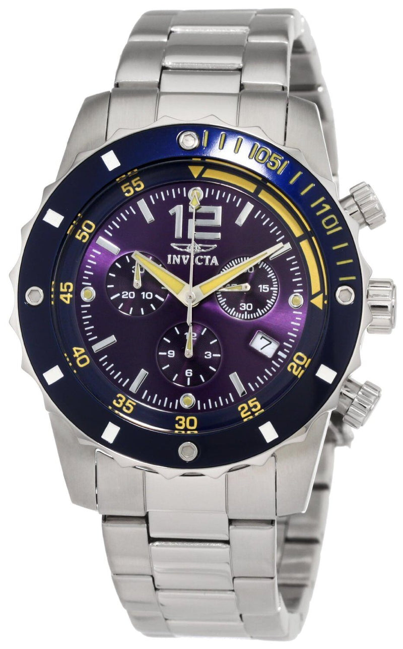 Invicta II Blue Dial Chronograph Stainless Steel Men's Watch #1246 - Watches of America