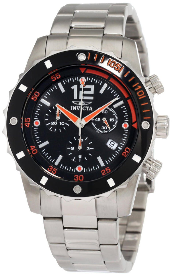 Invicta II Chronograph Black Dial Stainless Steel Men's Watch #1245 - Watches of America