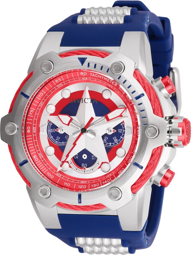 Invicta Marvel Captain America Chronograph Blue Dial Men's Watch #26894 - Watches of America