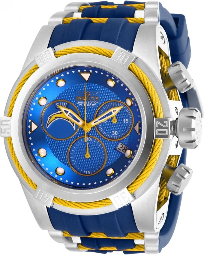 Invicta NFL Los Angeles Chargers Chronograph Quartz Blue Dial Men's Watch #30239 - Watches of America