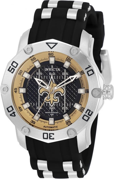 Invicta NFL New Orleans Saints Automatic Black Dial Ladies Watch