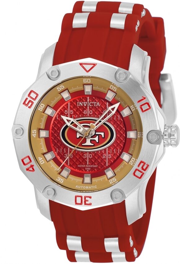 Invicta NFL San Francisco 49ers Automatic Red Dial Ladies Watch #32897 - Watches of America