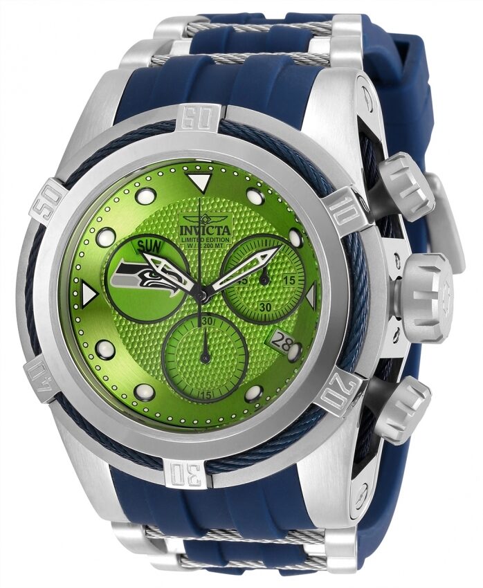 Invicta NFL Seattle Seahawks Chronograph Quartz Green Dial Men's Watch #30251 - Watches of America