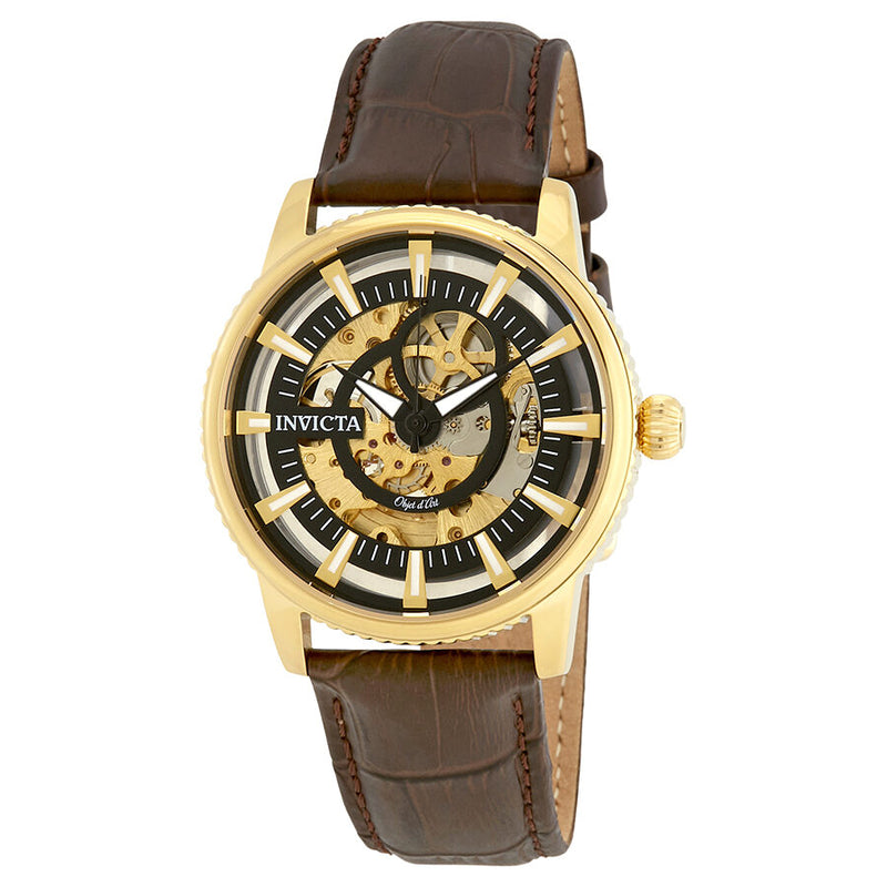 Invicta Objet D Art Automatic Black Skeleton Dial Men's Watch #22642 - Watches of America