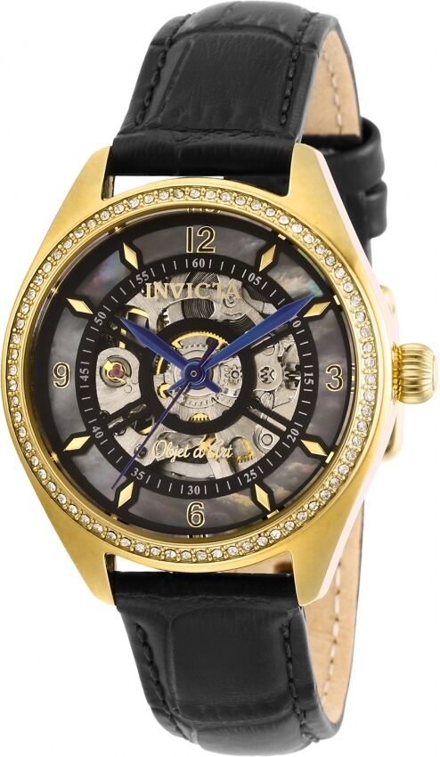 Invicta Objet D Art Automatic Crystal Black Dial Ladies Watch #26353 - Watches of America