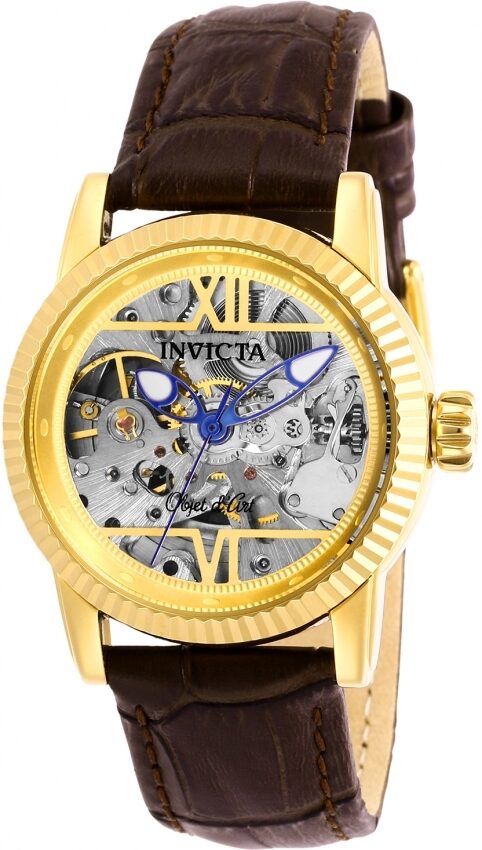 Invicta Objet D Art Automatic Gold Skeleton Dial Ladies Watch #26348 - Watches of America