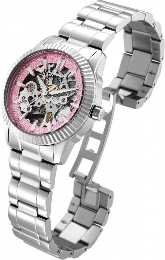 Invicta Objet D Art Automatic Pink Skeleton Dial Ladies Watch #26360 - Watches of America #2