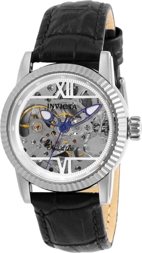 Invicta Objet D Art Automatic Silver Skeleton Dial Ladies Watch #26347 - Watches of America