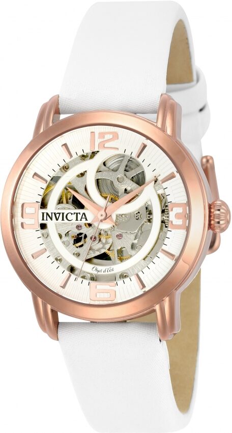 Invicta Objet D Art Automatic Silver Skeleton Dial Men's Watch #22655 - Watches of America