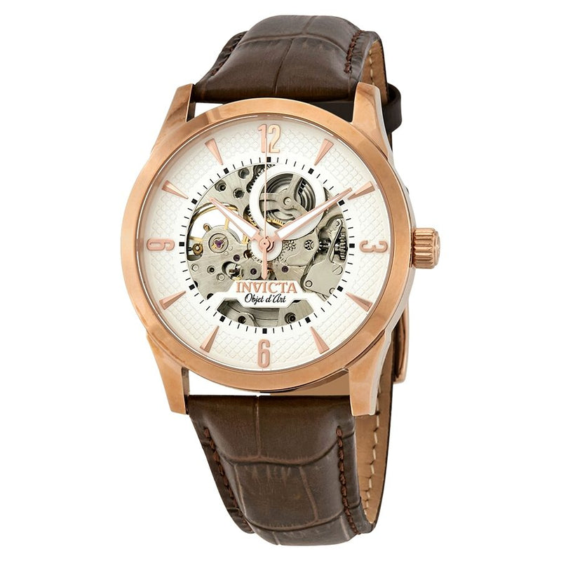 Invicta Objet D Art Automatic White Skeleton Dial Men's Watch #22637 - Watches of America