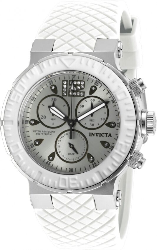 Invicta Ocean Reef Chronograph Quartz Silver Dial Ladies Watch #90278 - Watches of America