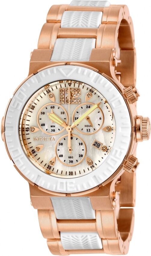 Invicta Ocean Reef Chronograph Quartz White Dial Ladies Watch #29668 - Watches of America