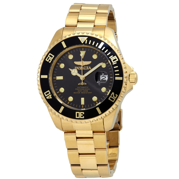 Invicta Pro Diver Automatic Black Dial Yellow Gold-tone Men's Watch #28948 - Watches of America