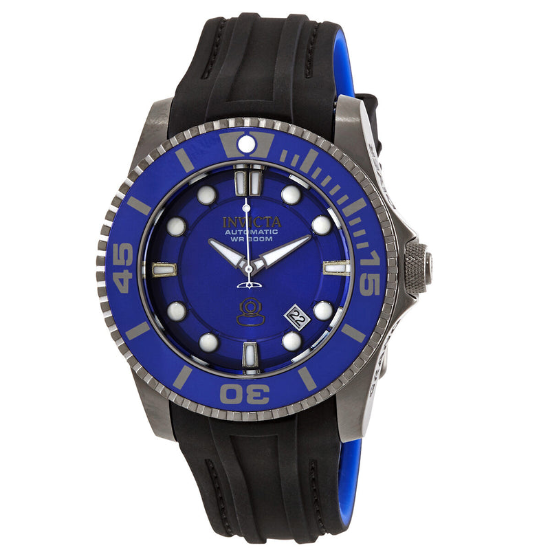 Invicta Pro Diver Automatic Blue Dial Black and Blue Polyurethane Men's Watch #20204 - Watches of America