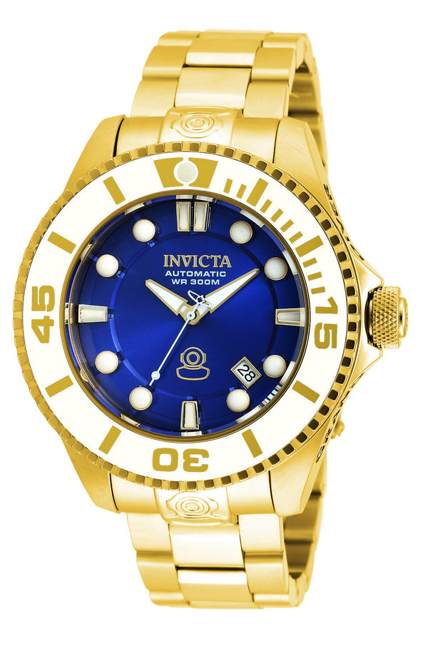 Invicta Pro Diver Automatic Blue Dial Yellow Gold-plated Men's Watch #20177 - Watches of America