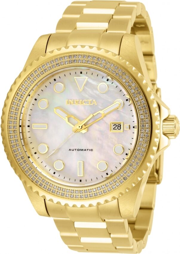 Invicta Pro Diver Automatic Diamond White Mother of Pearl Dial Men's Watch #30328 - Watches of America