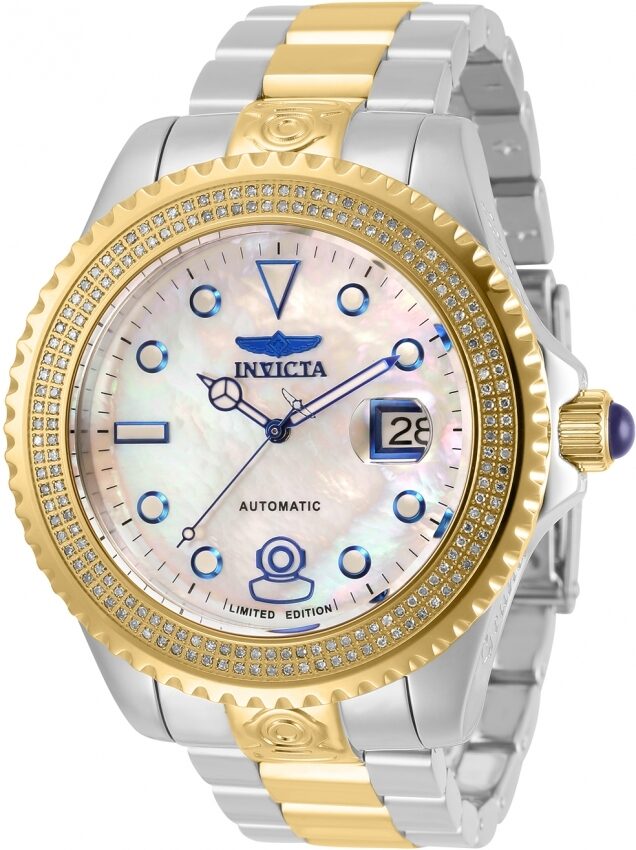 Invicta Pro Diver Automatic Diamond White Mother of Pearl Dial Men's Watch #31053 - Watches of America