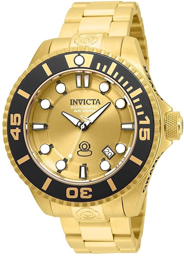 Invicta Pro Diver Automatic Gold Dial Gold-plated Men's Watch #19807 - Watches of America