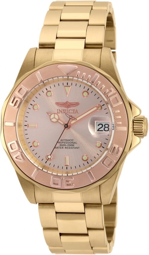 Invicta Pro Diver Automatic Rose Dial Men's Watch #90187 - Watches of America