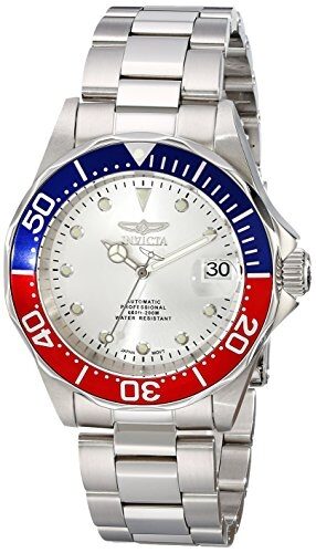 Invicta Pro Diver Automatic Silver Dial Stainless Steel Pepsi Bezel Men's Watch #17041 - Watches of America