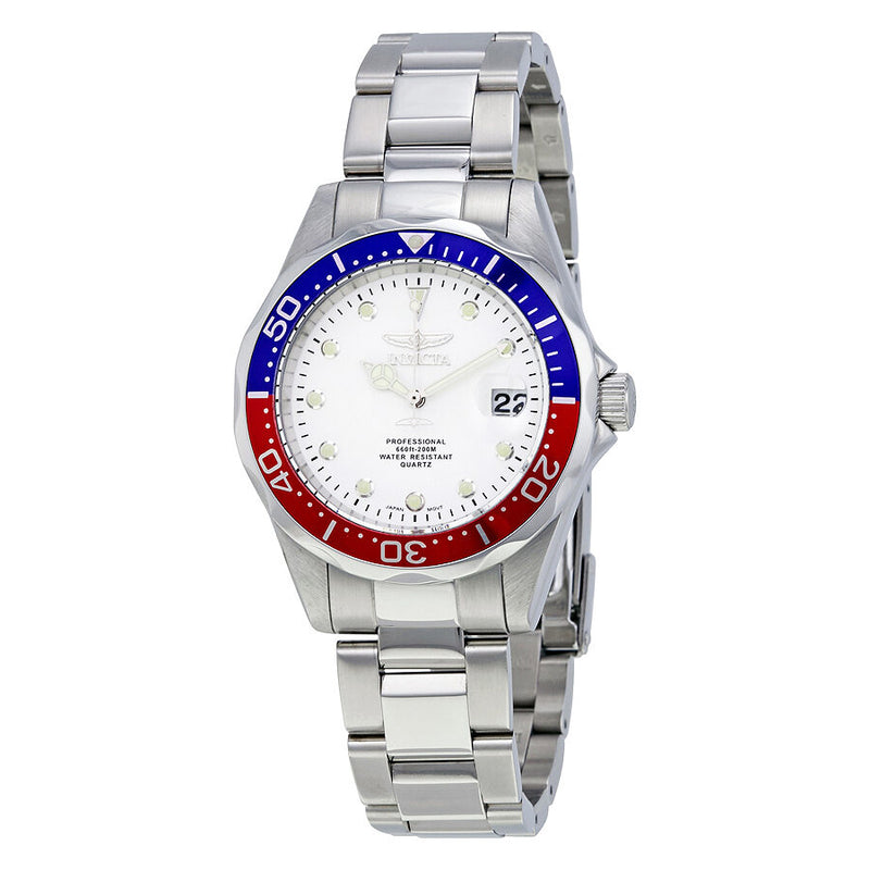 Invicta Pro Diver White Dial Pepsi Bezel Men's Watch #17047 - Watches of America