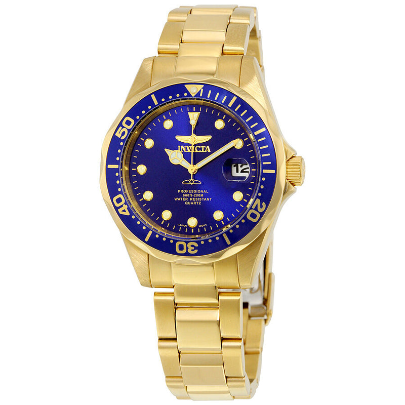 Invicta Pro Diver Blue Dial Gold-plated Men's Watch #17052 - Watches of America