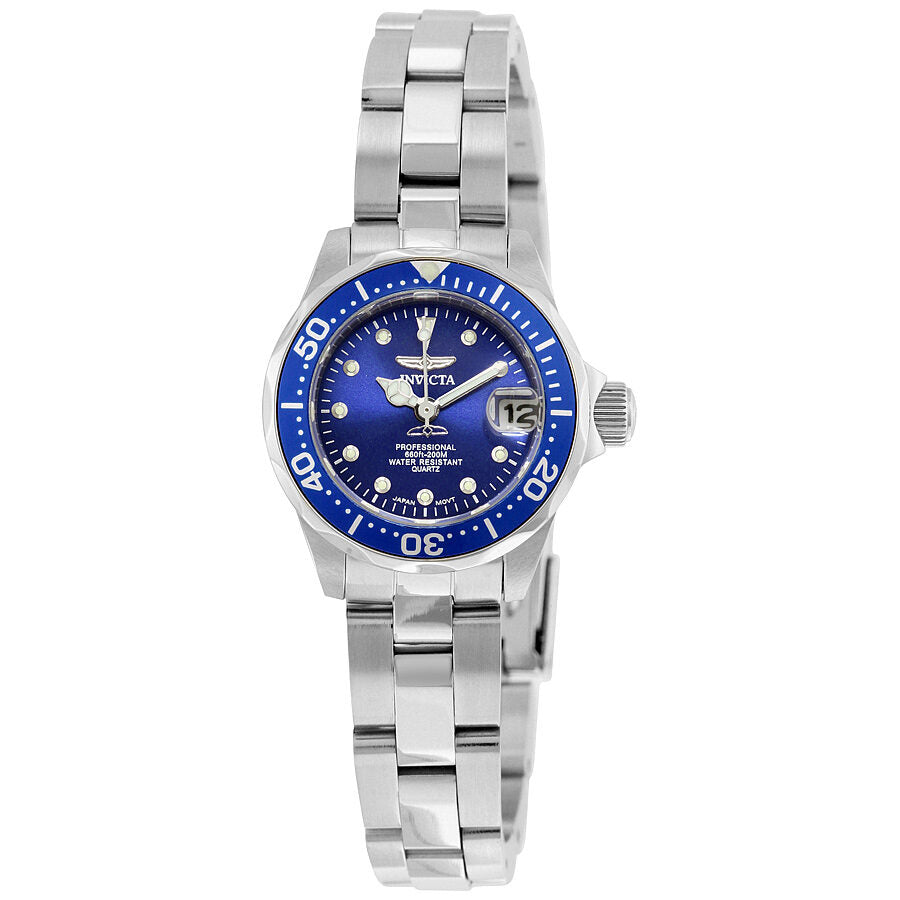 Invicta Pro Diver Blue Dial Stainless Steel Ladies Watch #17034 - Watches of America