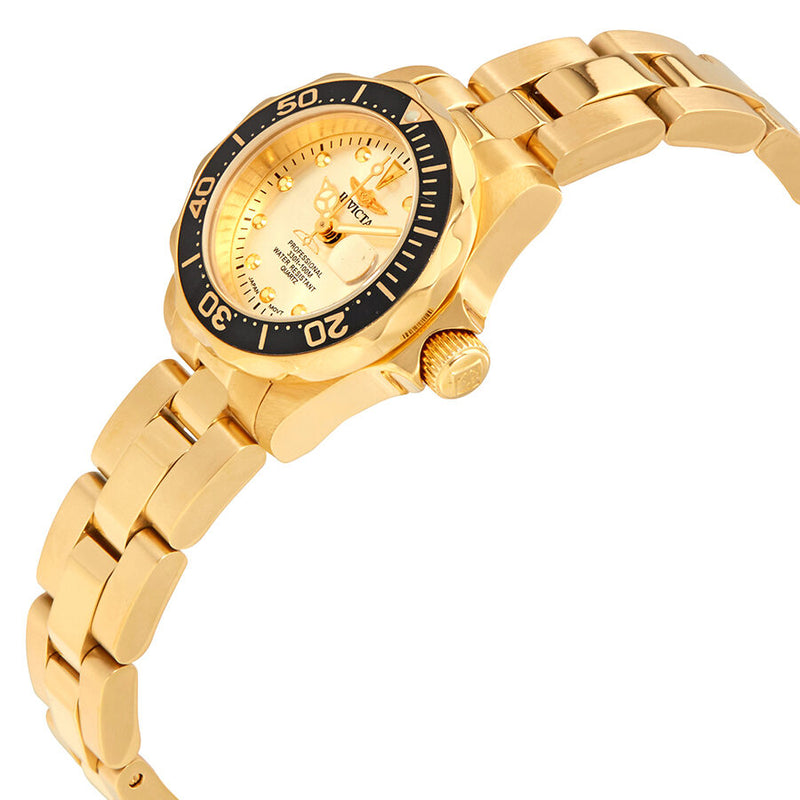 Invicta Pro Diver Champagne Dial 18kt Gold-plated Ladies Watch #17038 - Watches of America #2