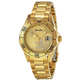 Invicta Pro Diver Champagne Dial Gold Tone Steel Ladies Watch #12508 - Watches of America