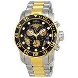 Invicta Pro Diver Chronograph Black and Gold Dial Men's Watch #19839 - Watches of America