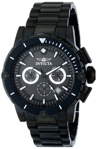 Invicta Pro Diver Chronograph Black Dial Black Ion-plated Men's Watch #15404 - Watches of America