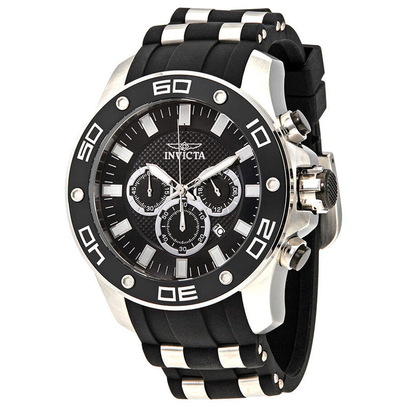 Invicta Pro Diver Chronograph Black Dial Two-tone Men's Watch #26084 - Watches of America