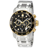 Invicta Pro Diver Chronograph Black Dial Stainless Steel Men's Watch #80039 - Watches of America