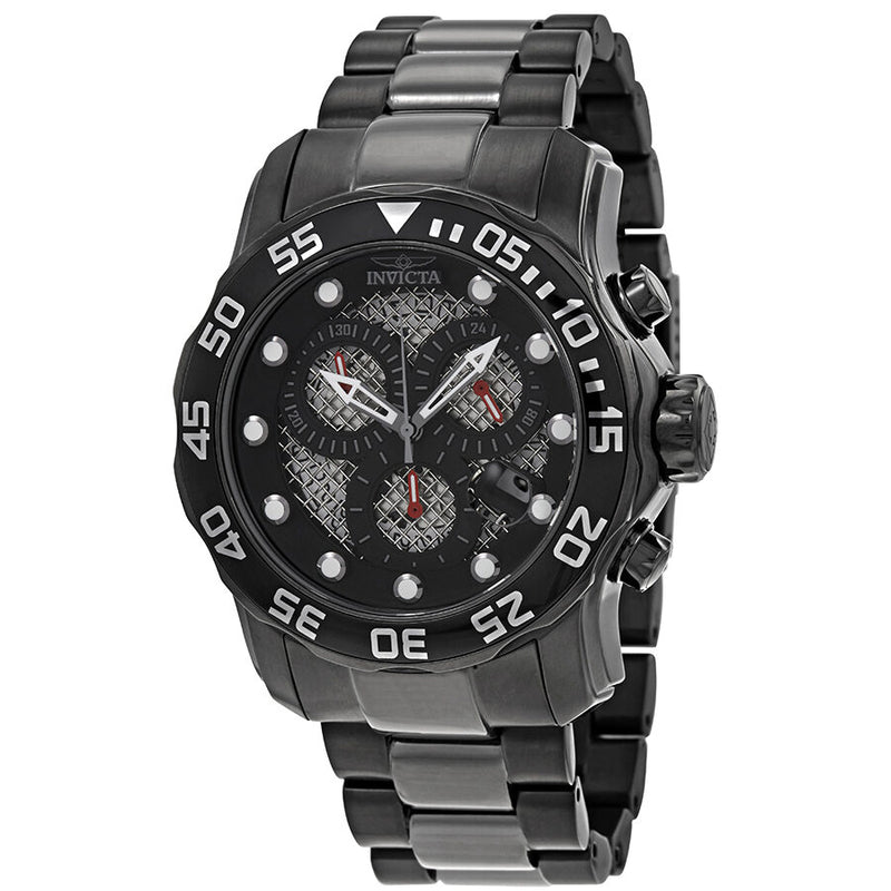 Invicta Pro Diver Chronograph Black Open Weave Dial Men's Watch #19838 - Watches of America