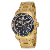 Invicta Pro Diver Chronograph Blue Dial 18kt Gold-plated Men's Watch #0073 - Watches of America