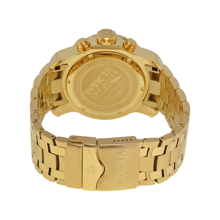 Invicta Pro Diver Chronograph Blue Dial 18kt Gold-plated Men's Watch #0073 - Watches of America #3