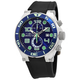 Invicta Pro Diver Chronograph Blue Dial Black Polyurethane Men's Watch #17813 - Watches of America
