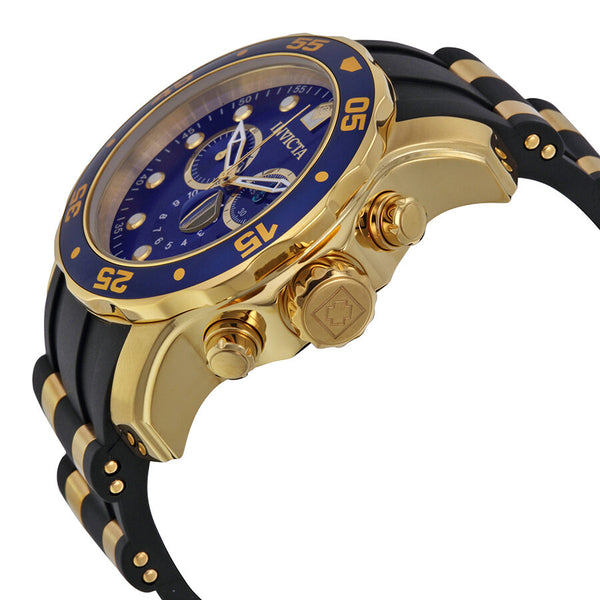 Invicta Pro Diver Chronograph Blue Dial Black Polyurethane Men's Watch #17882 - Watches of America #2