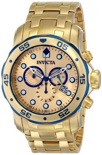 Invicta Pro Diver Chronograph Champagne Dial Men's Watch #80069 - Watches of America