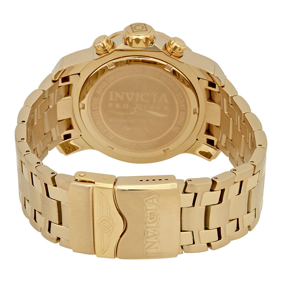 Invicta Pro Diver Chronograph Charcoal Dial Gold Ion-plated Men's