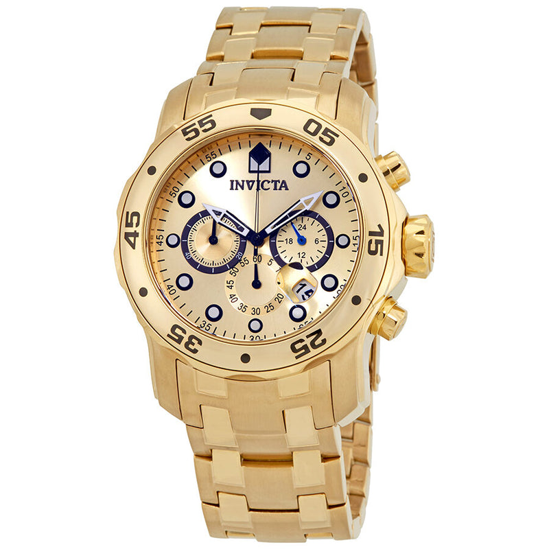 Invicta Pro Diver Chronograph Gold Dial Men's Watch #21924 - Watches of America