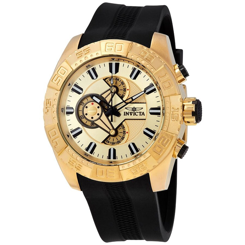 Invicta Pro Diver Chronograph Gold Dial Men's Watch #25998 - Watches of America